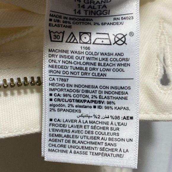 NWT Old Navy High-Waisted Straight Canvas Women's Workwear Pants Size 14 Tall - Picture 9 of 9